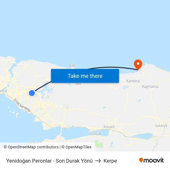 Yenidoğan Peronlar - Son Durak Yönü to Kerpe map