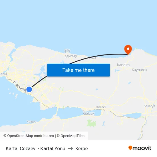 Kartal Cezaevi - Kartal Yönü to Kerpe map