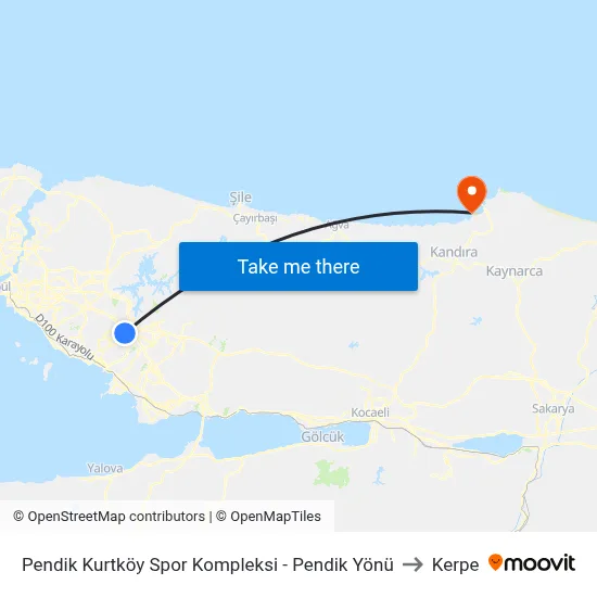 Pendik Kurtköy Spor Kompleksi - Pendik Yönü to Kerpe map