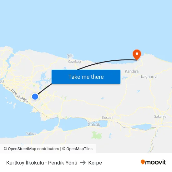 Kurtköy İlkokulu - Pendik Yönü to Kerpe map