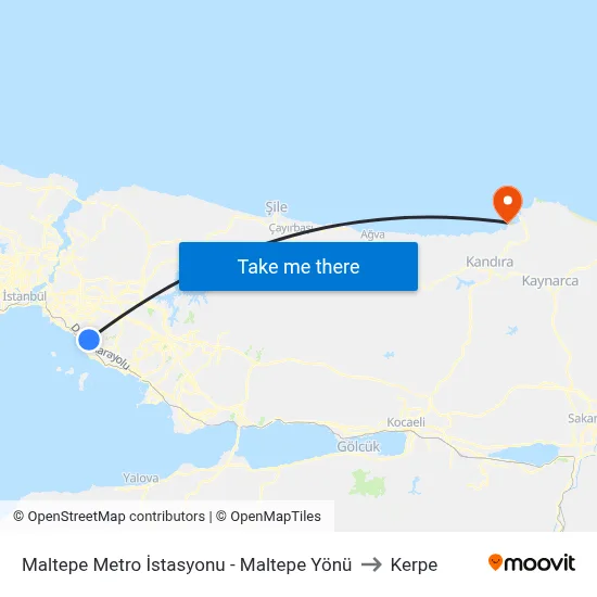 Maltepe Metro İstasyonu - Maltepe Yönü to Kerpe map