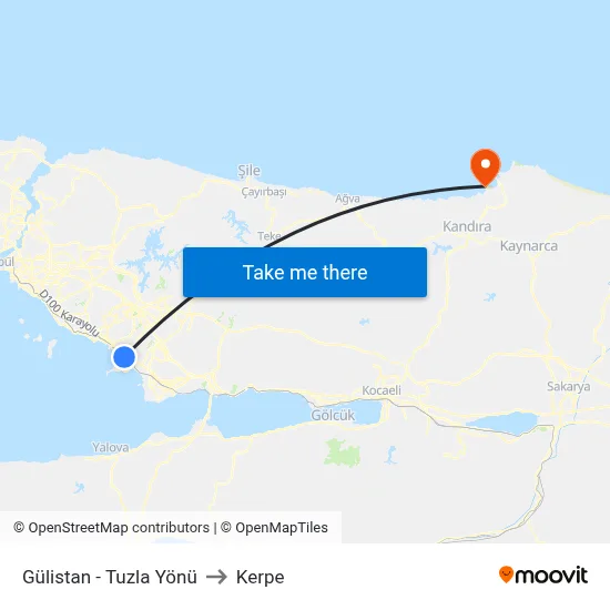 Gülistan - Tuzla Yönü to Kerpe map