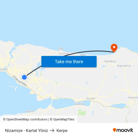 Nizamiye - Kartal Yönü to Kerpe map