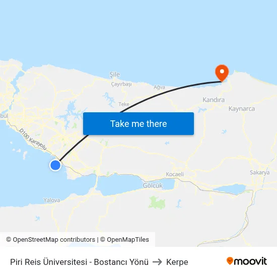 Piri Reis Üniversitesi - Bostancı Yönü to Kerpe map