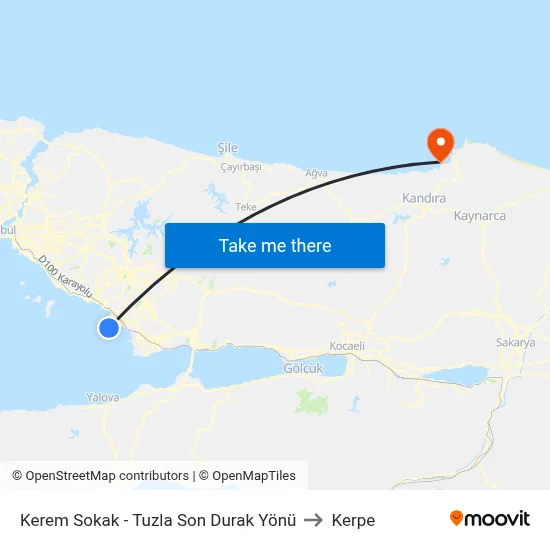 Kerem Sokak - Tuzla Son Durak Yönü to Kerpe map