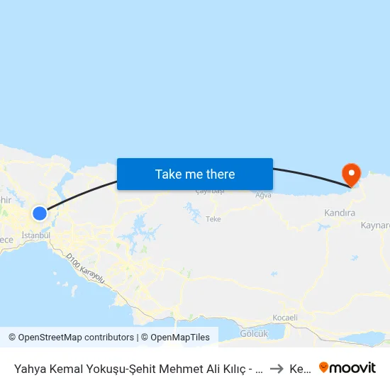 Yahya Kemal Yokuşu-Şehit Mehmet Ali Kılıç - Kağıthane Yönü to Kerpe map