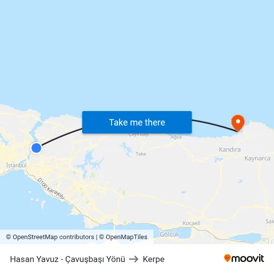 Hasan Yavuz - Çavuşbaşı Yönü to Kerpe map