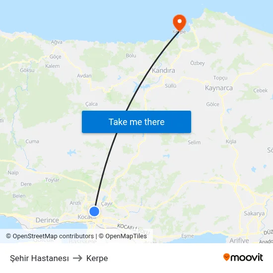Şehir Hastanesı to Kerpe map