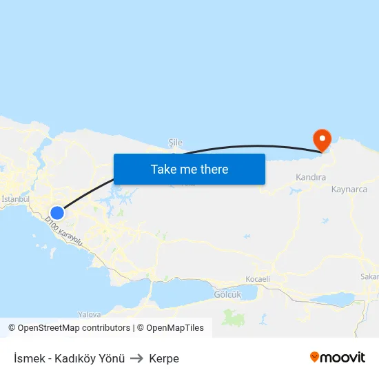 İsmek - Kadıköy Yönü to Kerpe map
