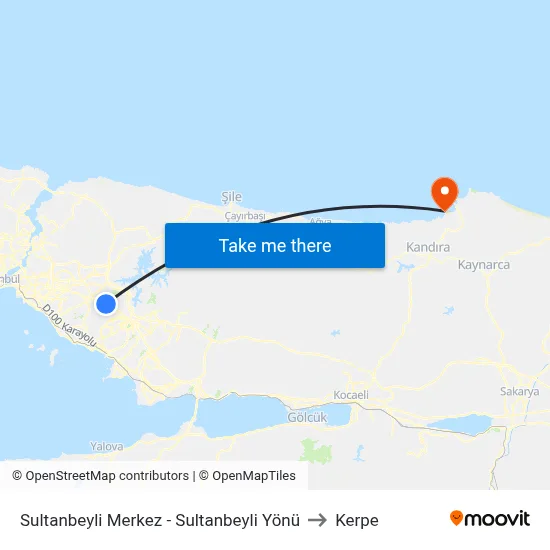Sultanbeyli Merkez - Sultanbeyli Yönü to Kerpe map