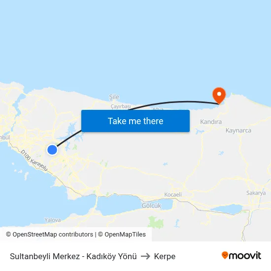 Sultanbeyli Merkez - Kadıköy Yönü to Kerpe map