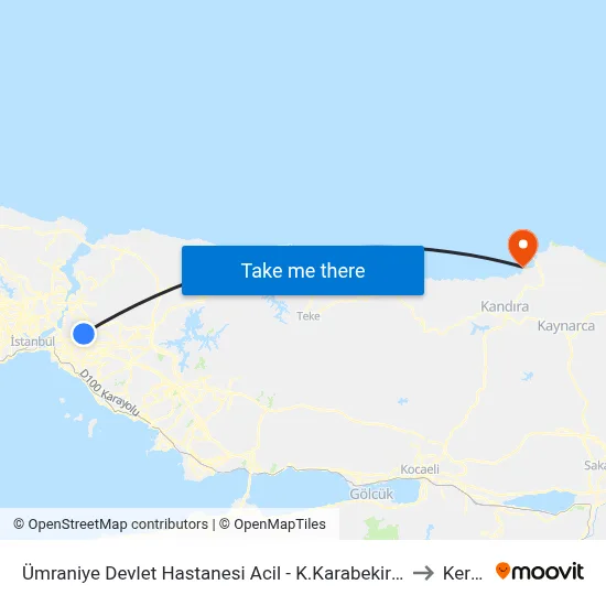 Ümraniye Devlet Hastanesi Acil - K.Karabekir Yönü to Kerpe map