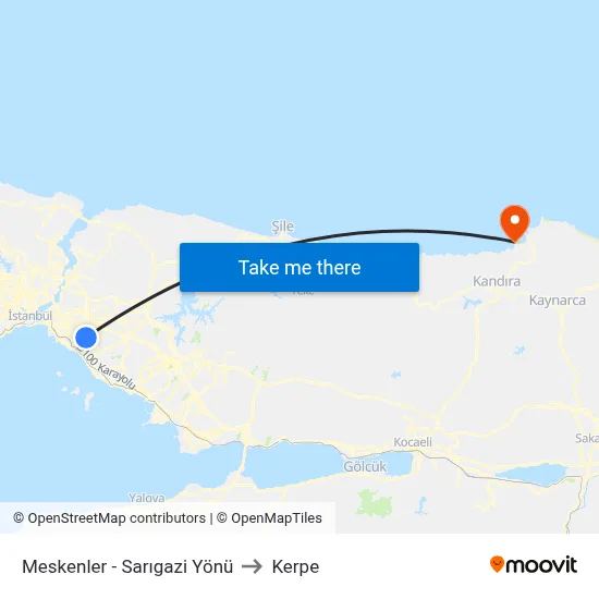 Meskenler - Sarıgazi Yönü to Kerpe map
