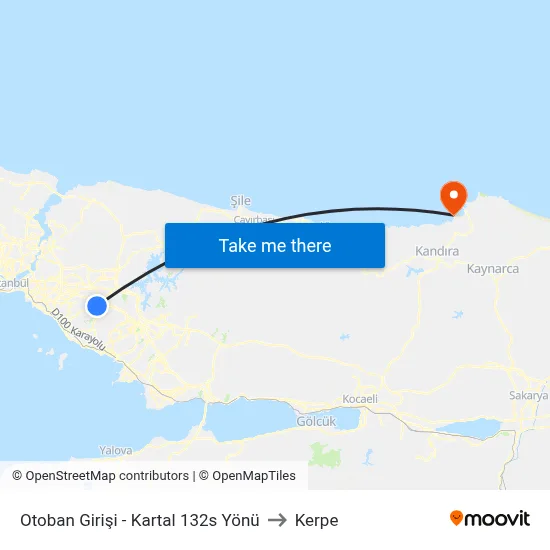 Otoban Girişi - Kartal 132s Yönü to Kerpe map