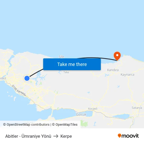 Abitler - Ümraniye Yönü to Kerpe map