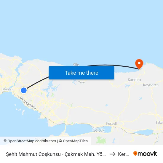 Şehit Mahmut Coşkunsu - Çakmak Mah. Yönü to Kerpe map