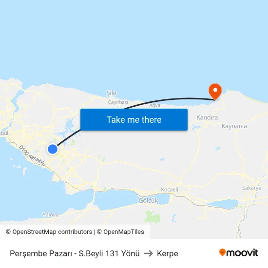 Perşembe Pazarı - S.Beyli 131 Yönü to Kerpe map