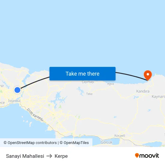 Sanayi Mahallesi to Kerpe map