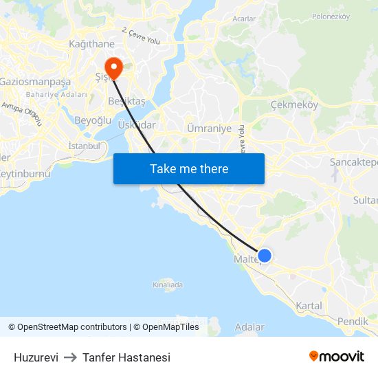 Huzurevi to Tanfer Hastanesi map