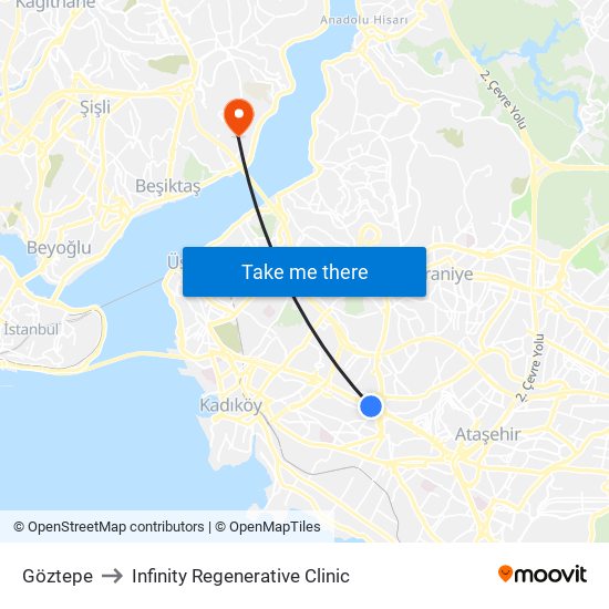 Göztepe to Infinity Regenerative Clinic map