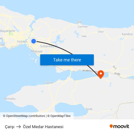 Çarşı to Özel Medar Hastanesi map