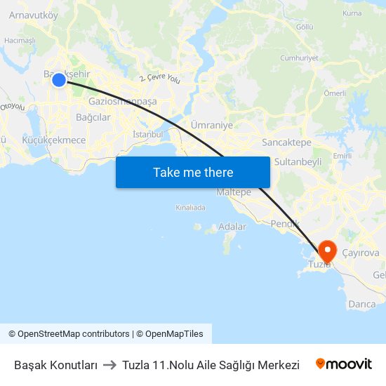 Başak Konutları to Tuzla 11.Nolu Aile Sağlığı Merkezi map