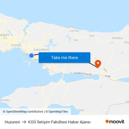 Huzurevi to KOÜ İletişim Fakültesi Haber Ajansı map