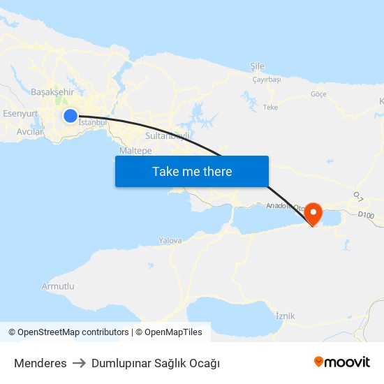 Menderes to Dumlupınar Sağlık Ocağı map