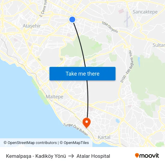 Kemalpaşa - Kadiköy Yönü to Atalar Hospital map