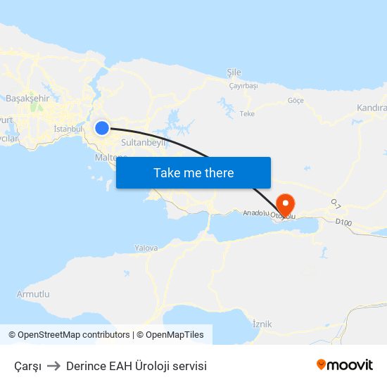 Çarşı to Derince EAH Üroloji servisi map