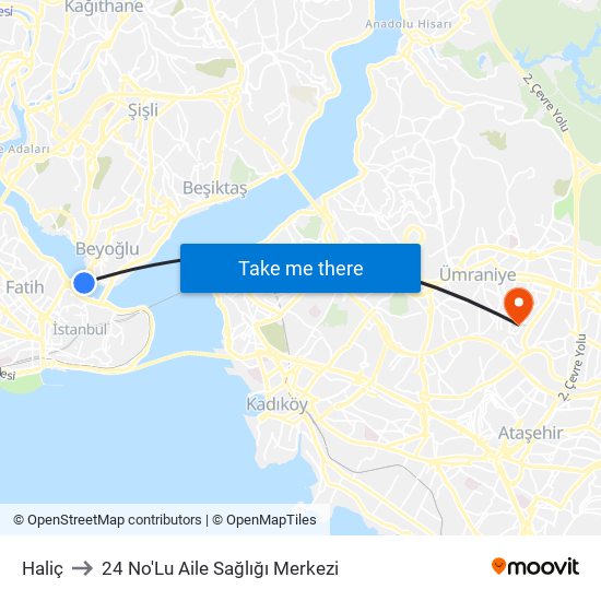 Haliç to 24 No'Lu Aile Sağlığı Merkezi map