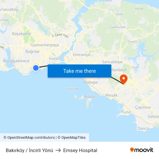 Bakırköy / İncirli Yönü to Emsey Hospital map