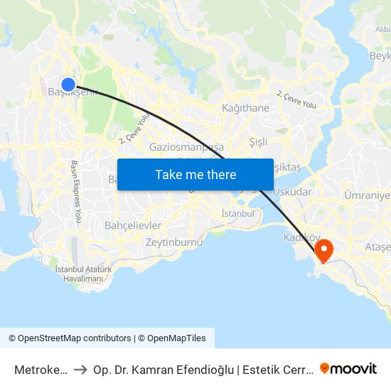 Metrokent to Op. Dr. Kamran Efendioğlu | Estetik Cerrahi map