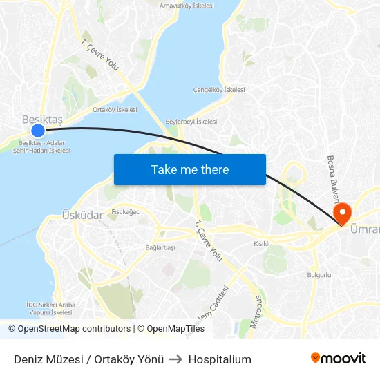 Deniz Müzesi / Ortaköy Yönü to Hospitalium map