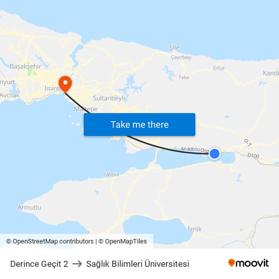 Derince Geçit 2 to Sağlık Bilimleri Üniversitesi map