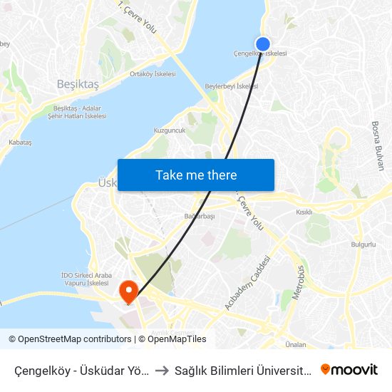 Çengelköy - Üsküdar Yönü to Sağlık Bilimleri Üniversitesi map