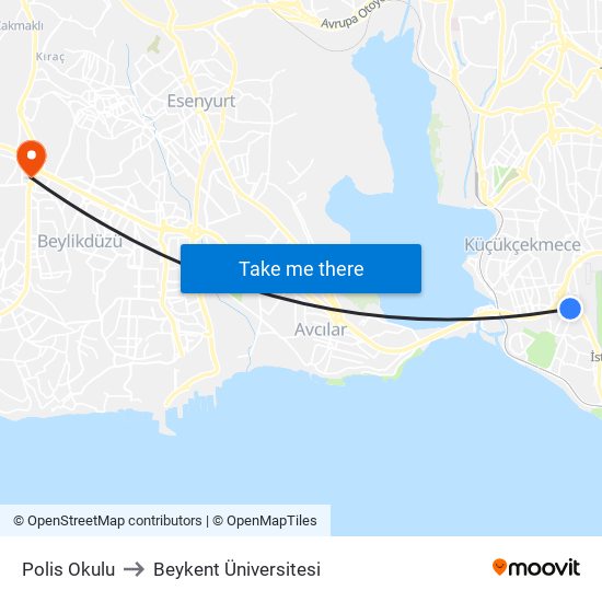 Polis Okulu to Beykent Üniversitesi map