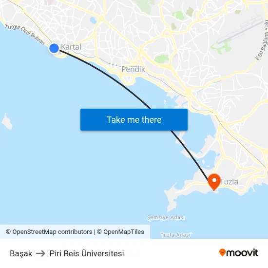 Başak to Piri Reis Üniversitesi map