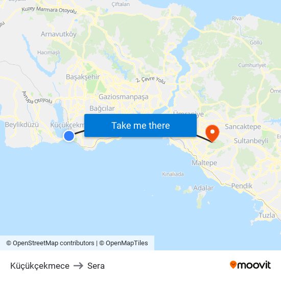 Küçükçekmece to Sera map