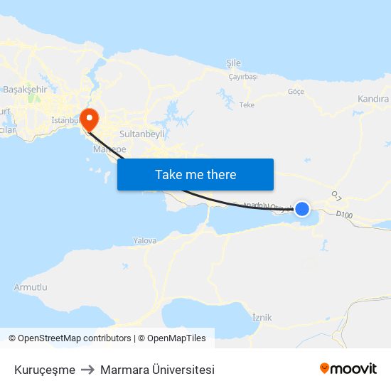 Kuruçeşme to Marmara Üniversitesi map