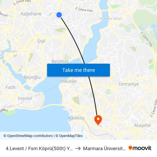 4.Levent / Fsm Köprü(500t) Yönü to Marmara Üniversitesi map