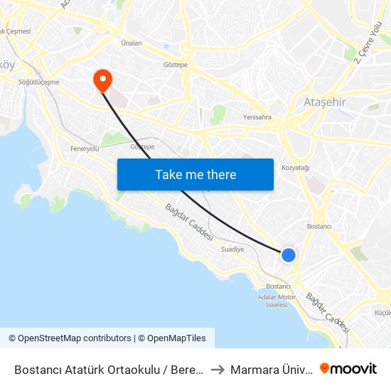 Bostancı Atatürk Ortaokulu / Bereket Sıtesı Yönü to Marmara Üniversitesi map