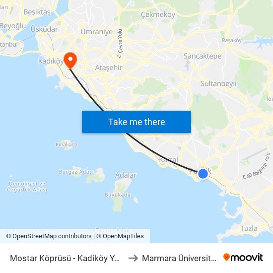 Mostar Köprüsü - Kadiköy Yönü to Marmara Üniversitesi map