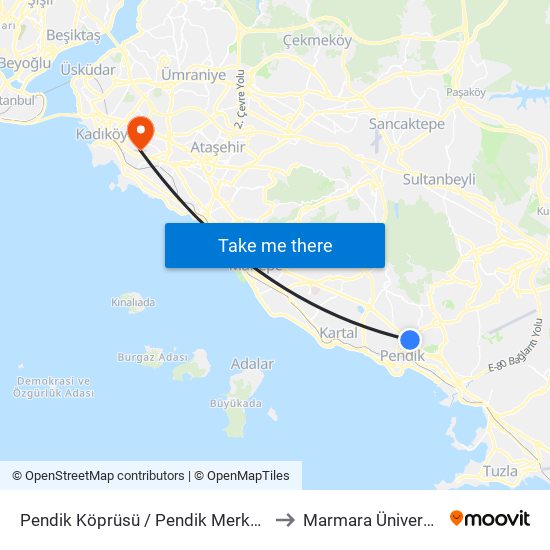 Pendik Köprüsü / Pendik Merkez Yönü to Marmara Üniversitesi map