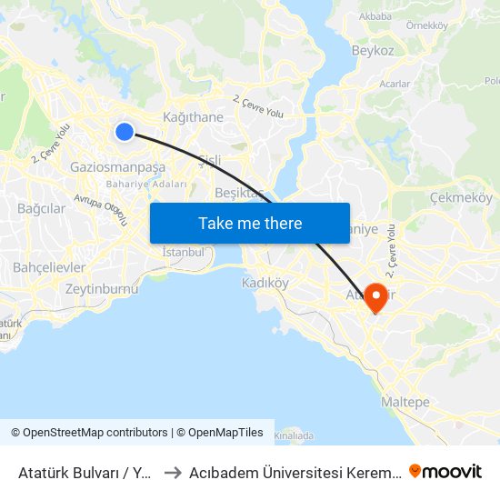 Atatürk Bulvarı / Yeşilpınar Yönü to Acıbadem Üniversitesi Kerem Aydınlar Yerleşkesi map