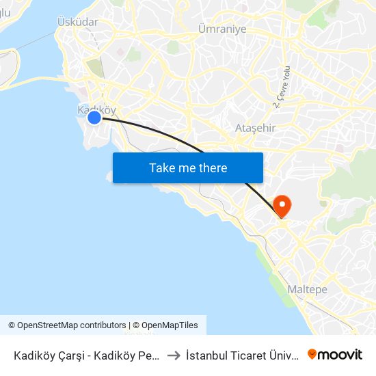 Kadiköy Çarşi - Kadiköy Peron Yönü to İstanbul Ticaret Üniversitesi map