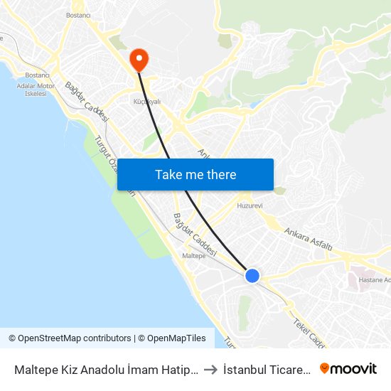 Maltepe Kiz Anadolu İmam Hatip Lisesi - Pendik 17 Yönü to İstanbul Ticaret Üniversitesi map