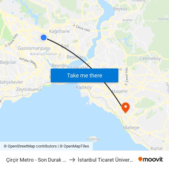 Çirçir Metro - Son Durak Yönü to İstanbul Ticaret Üniversitesi map