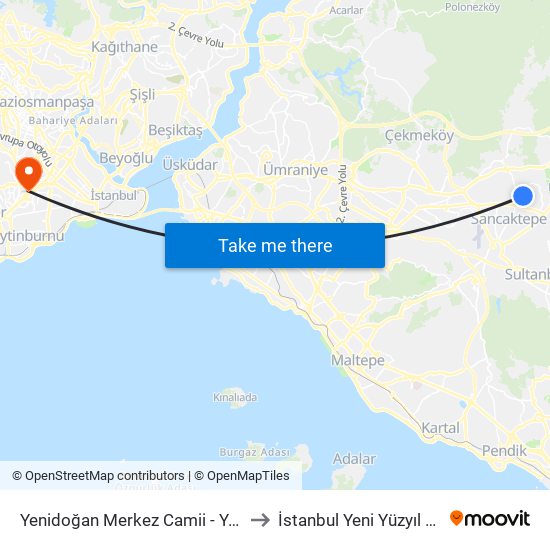 Yenidoğan Merkez Camii - Yenidoğan Yönü to İstanbul Yeni Yüzyıl Üniversitesi map