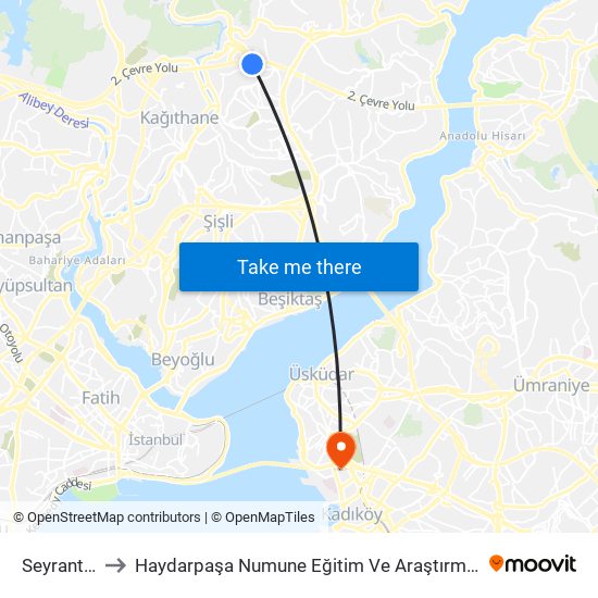 Seyrantepe to Haydarpaşa Numune Eğitim Ve Araştırma Hastanesi map